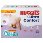 Pañales Huggies Ultraconfort Etapa 6 Niña 81 Pañales