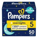 Pañales Pampers Swaddlers Overnights Talla 5 50pz
