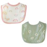 Babero De Tela Para Bebé Gerber 2pz Niña Arcoíris