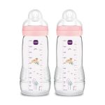 Biberón Mam Anticólicos 11oz 2pz Rosa Tigre