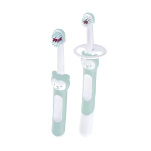 Cepillo De Dientes Mam Baby Learn to Brush 2pz Turquesa