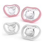 Chupon Flexy Nanobebe 0-3m 4pz Rosa Blanco