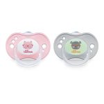 Chupón Nuk Glow In The Dark 0-6m Rosa Gris 2pz