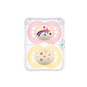 Chupón Mam Baby Original Night 6-16m 2pz Rosa