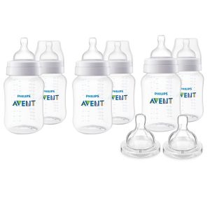 Set Regalo Biberones Avent Anticolicos 9oz 8pz