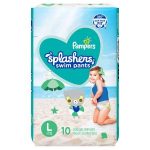 Pañales Splashers Trajes De Baño Pampers Talla L 10pz