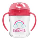 Vaso De Transición Dr Browns Boquilla Suave 6oz Rosa Arcoíris