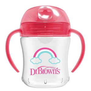 Vaso De Transición Dr Browns Boquilla Suave 6oz Rosa Arcoíris